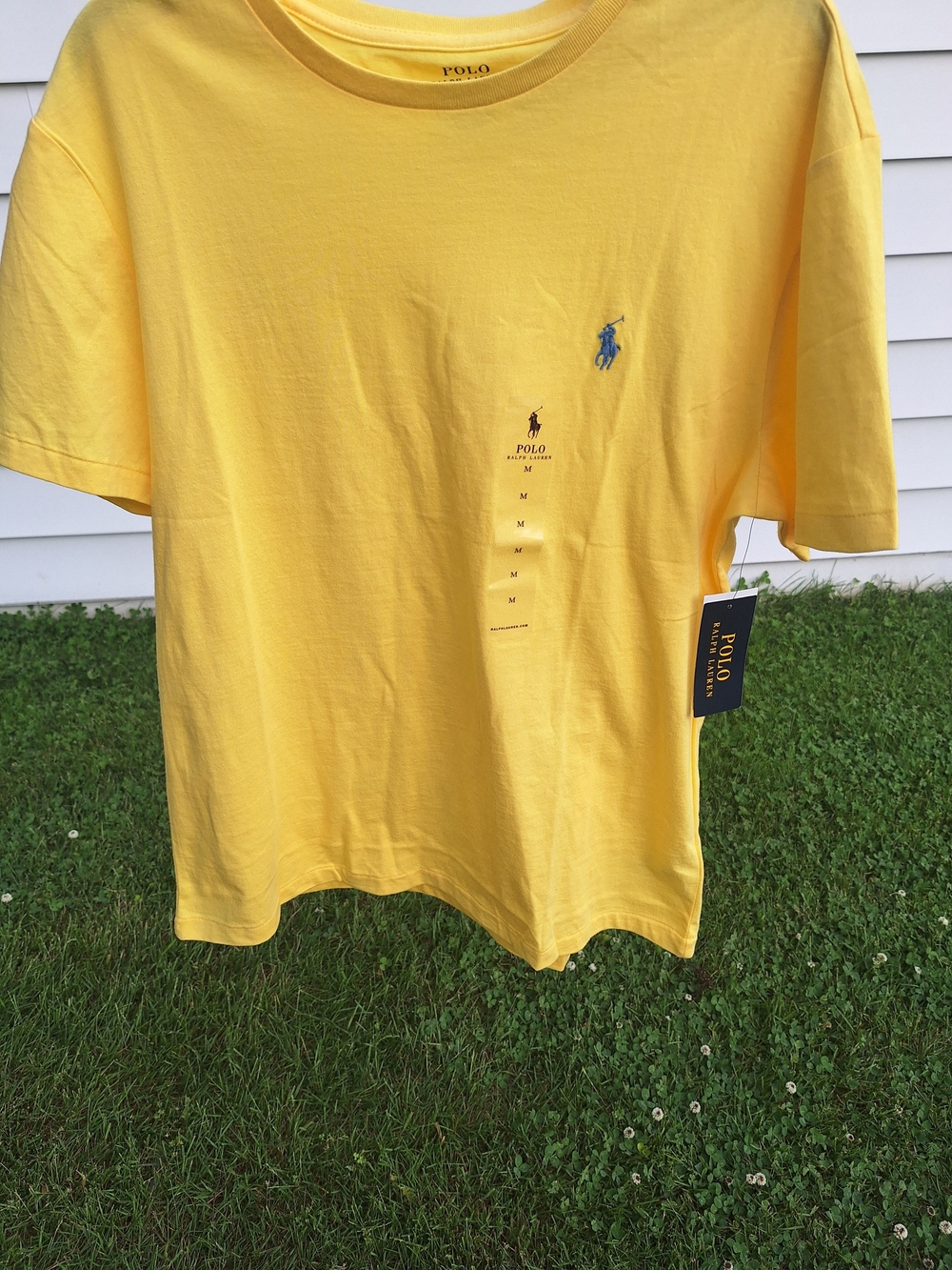 NWT Mens Medium Polo by Ralph Lauren Yellow Classic Crew Neck Tee